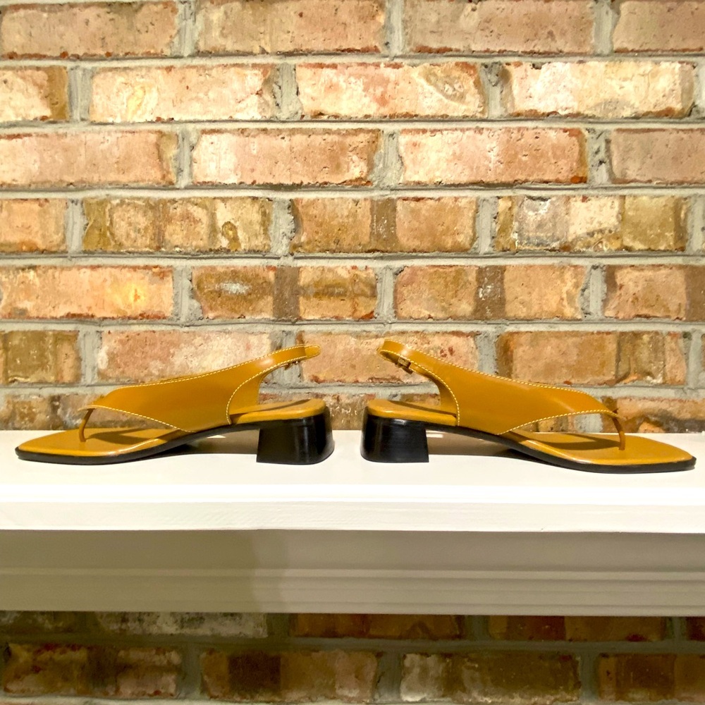 Etienne Aigner Leather Thong Slingback Sandals